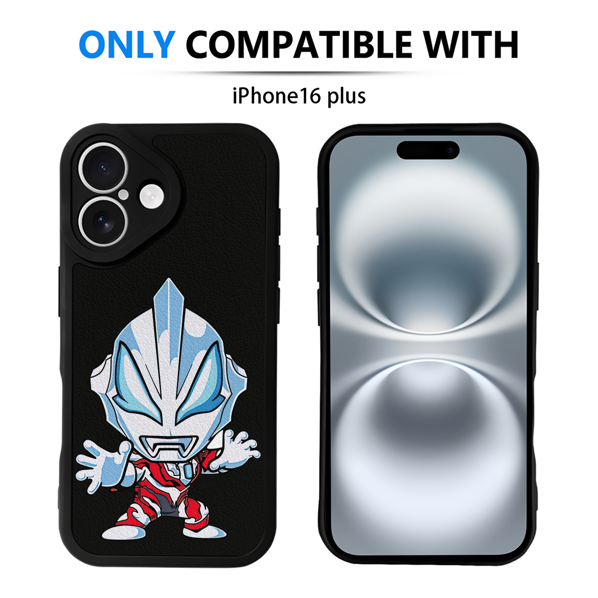 （画像用） ウルトラマン Ultraman 【iPhone 16シリーズ対応】シリコンスマホケース（レザー調） 材質：シリコン